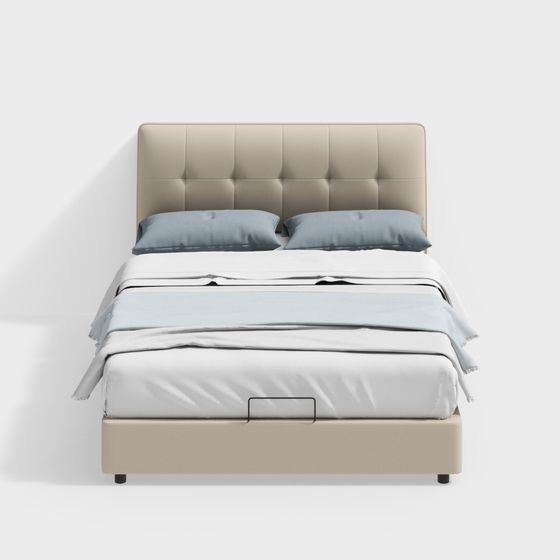 Elegant Modern Minimalist Bed 3D model