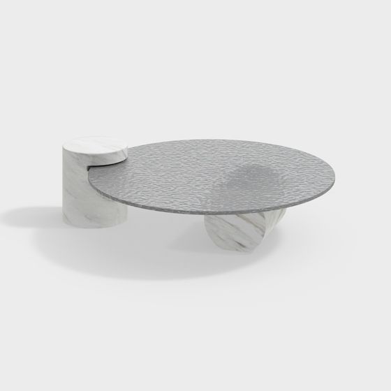 Sleek Marble Coffee Table 3D model