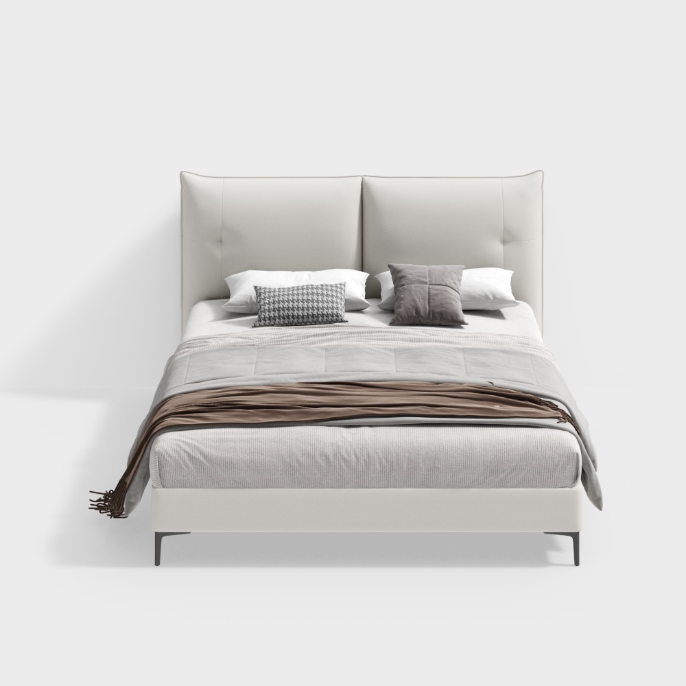 Cama doble de estilo moderno de 1,8m B1BSTJC2366