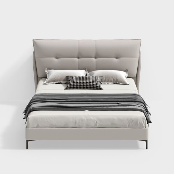 Cama doble de estilo moderno de 1,8m B1BSJC280