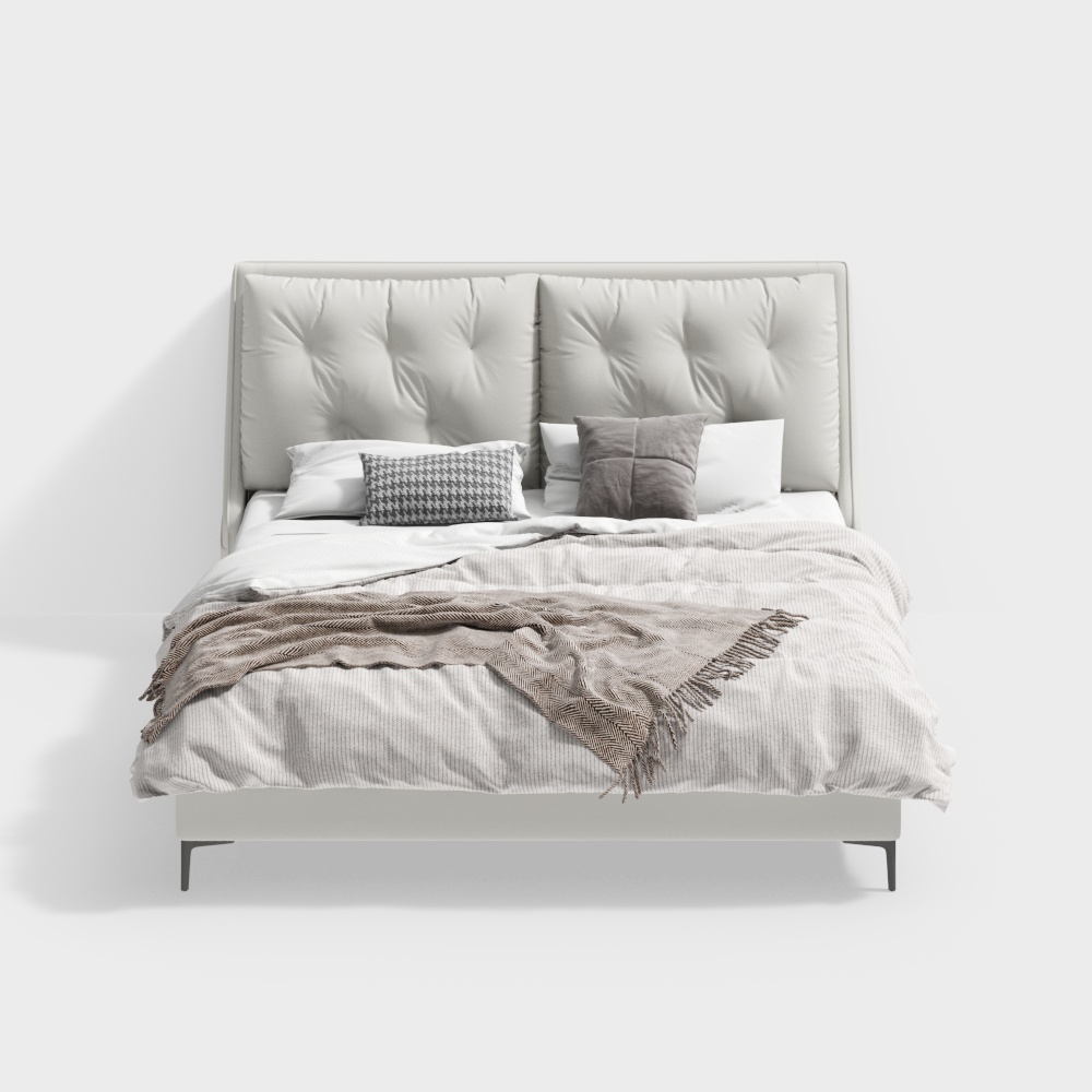 Cama doble de estilo moderno de 1,8 m B1BSTJC2372