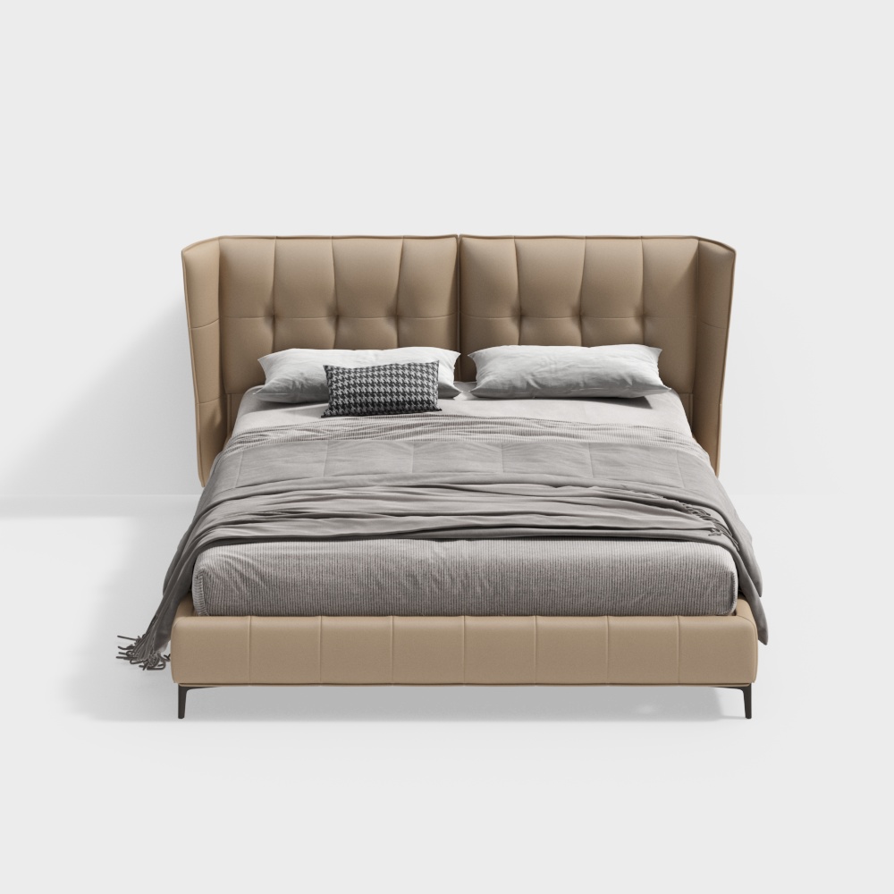 Cama doble de estilo moderno