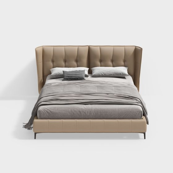Cama doble de estilo moderno