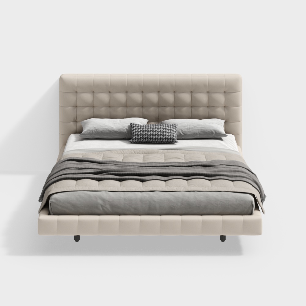 Cama doble de estilo moderno
