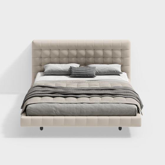 Cama doble de estilo moderno