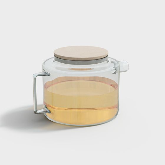 Sleek Glass Teapot 3D model for Modern Designs