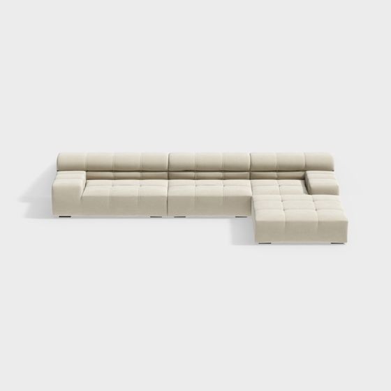 Urban Comfort Low-Poly Sofa 3D model