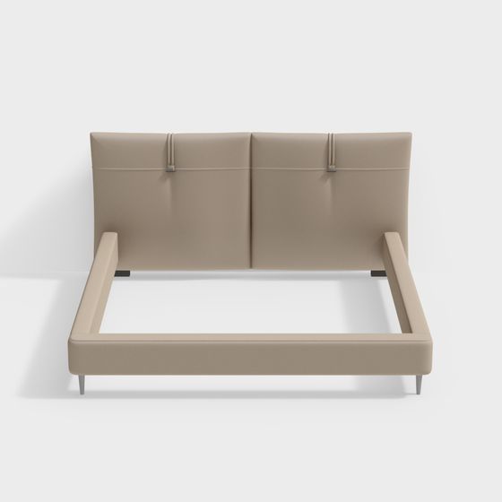 Chic Low-Polygon Bed Frame 3D model for Modern Spaces