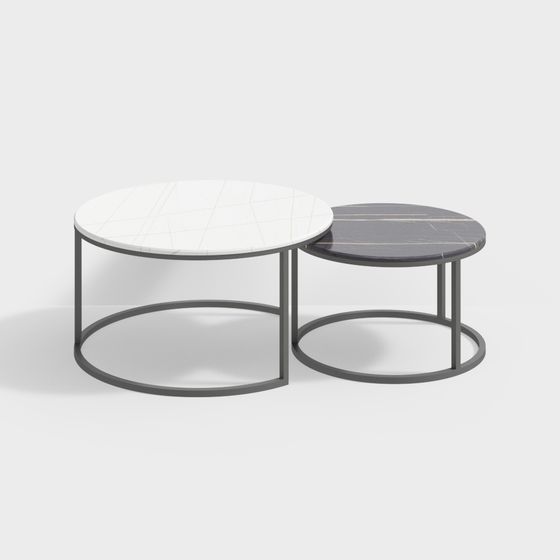 板岩金屬圓形咖啡桌組合-BSJB2001A-塞肯洛