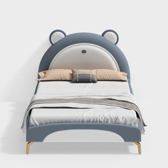 Playful Bear Headboard 3D model for Modern Interiors