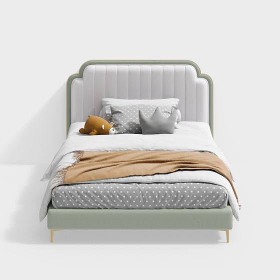 Cama doble de estilo de lujo ligero de 1.5m Serie Playful Bear BSCC-62