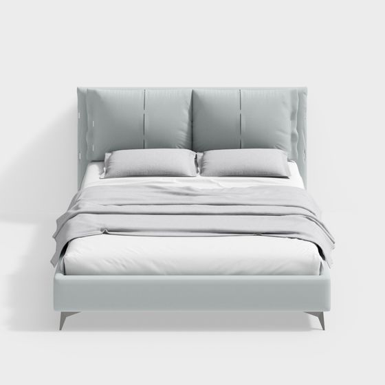 Urban Retreat Low-Poly Bed Frame 3D model