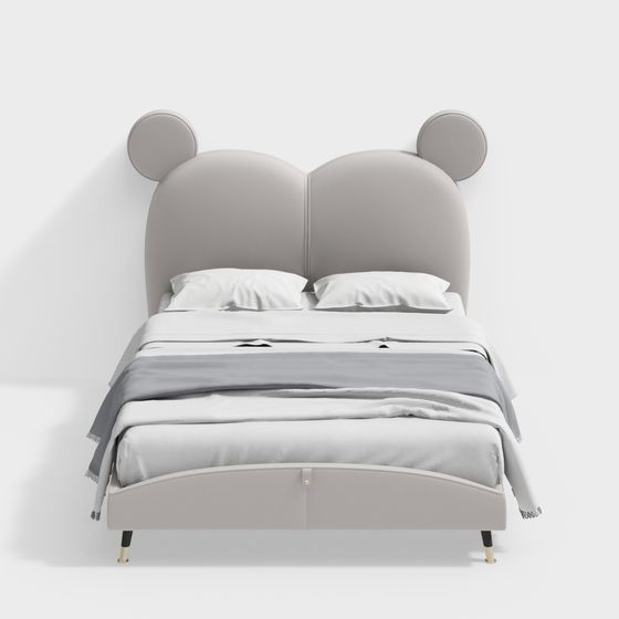 Stylish Low-Poly Bed 3D model for Modern Interiors