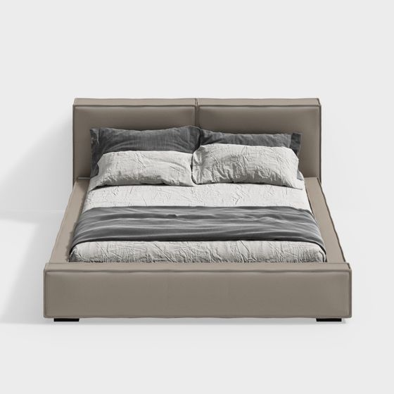 Elegant Minimalist Bed 3D model