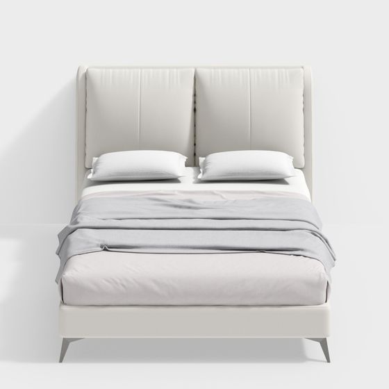 Elegant Low-Poly Bed Frame 3D model for Modern Spaces