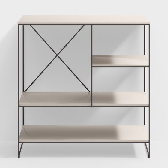 Stylish Modern Bookshelf 3D Model for Design