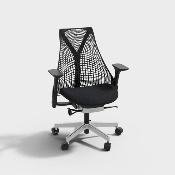 Ergonomic Low-Polygon Office Chair 3D model