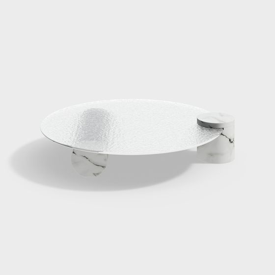 Elegant Marble Side Table 3D model