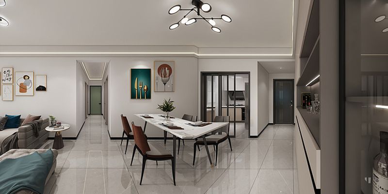 Modern Minimalist Dining Room with Black & White Tones