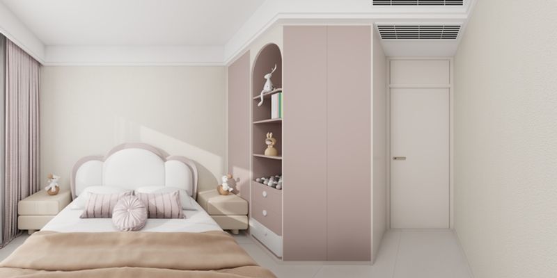 Girls Bedroom with Transitional Minimalist Design