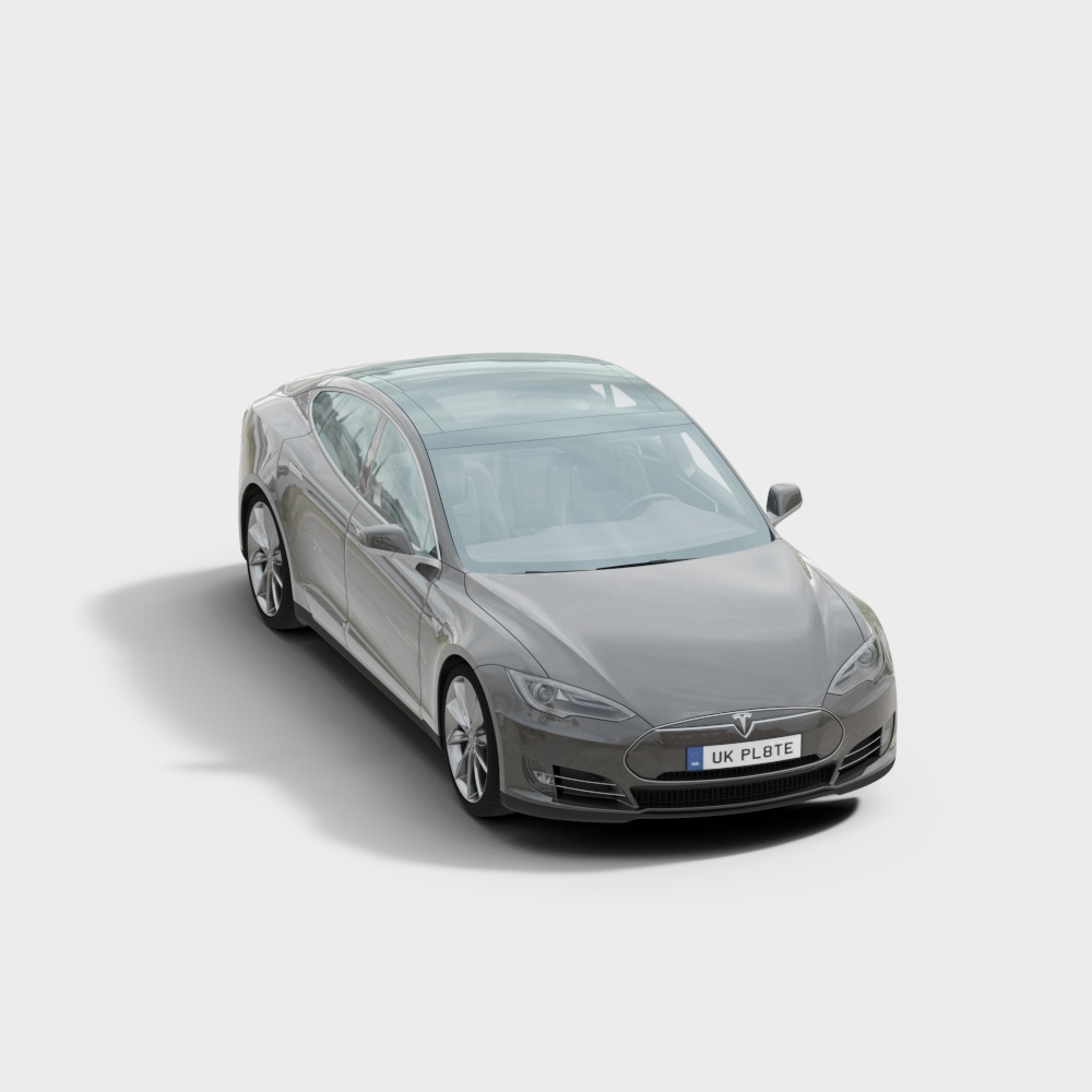 Elegant Tesla Model S Low Poly 3D model