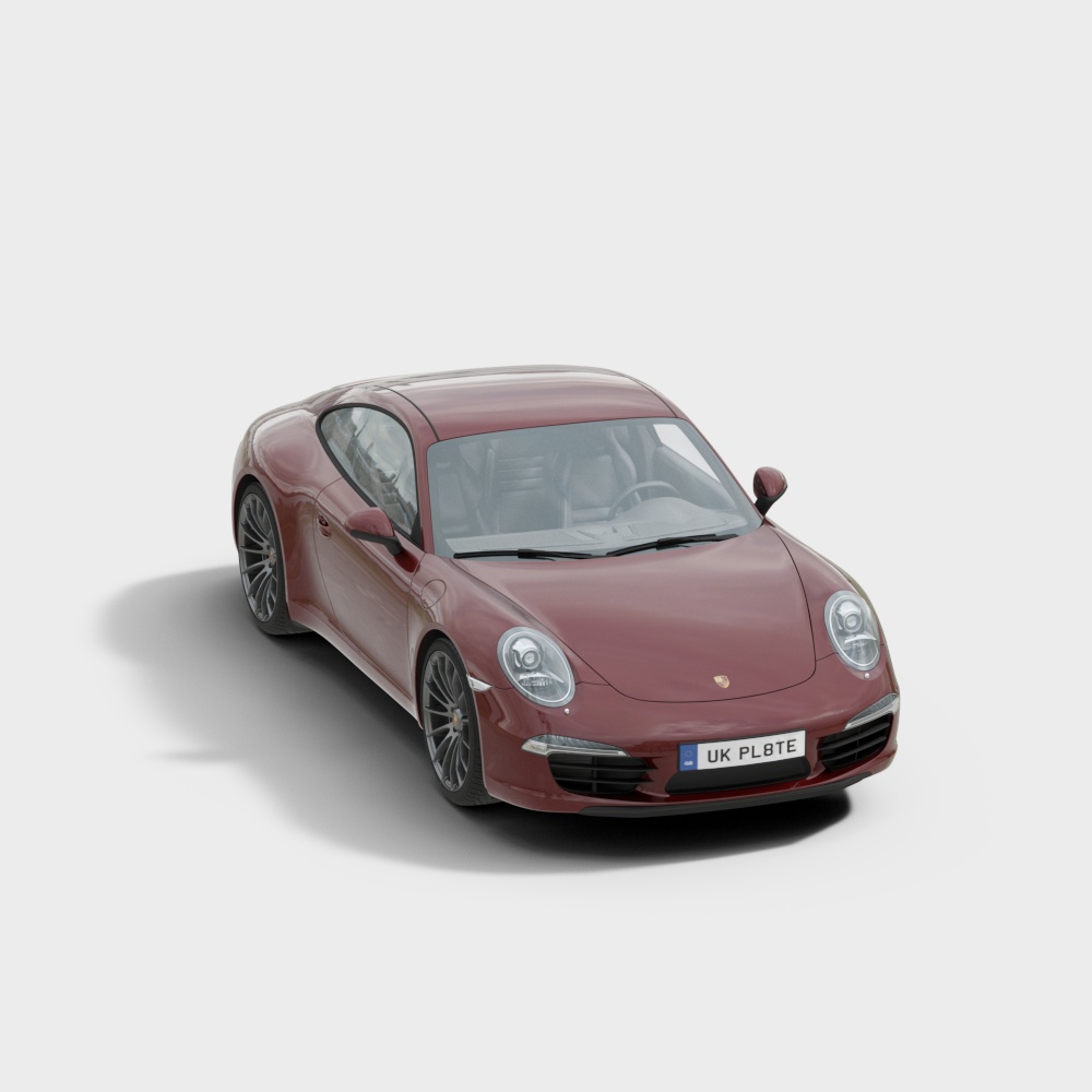 Porsche 911 Carrera 3D Model – Low Polygon Red Exterior