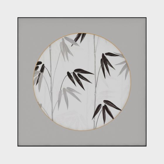 Ink Bamboo Round Screen 3D model for Elegant Designs
