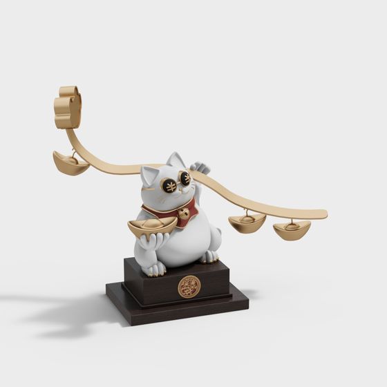 Stylish Lucky Cat 3D Model for Creative Projects