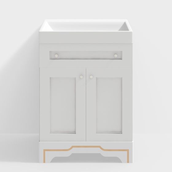 Elegant Bathroom Cabinet 3D model
