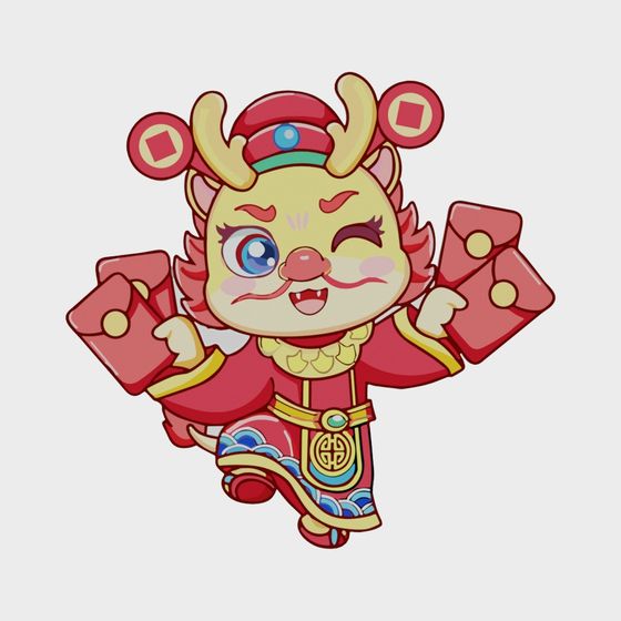 Vibrant Lucky Cat 3D model