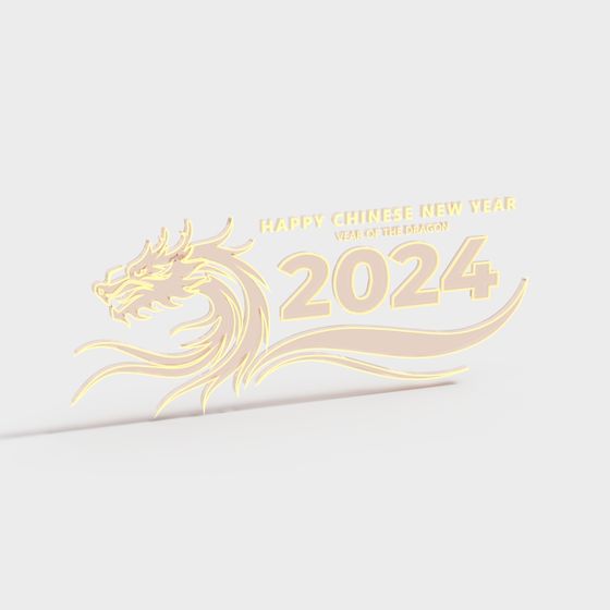 Happy Year of the Dragon 3D Model