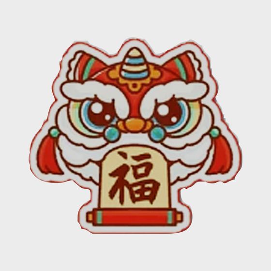 Low-Poly Lion Dance Head 3D model