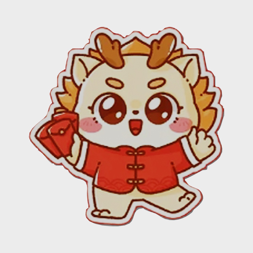 Decal tường bao lì xì năm Rồng