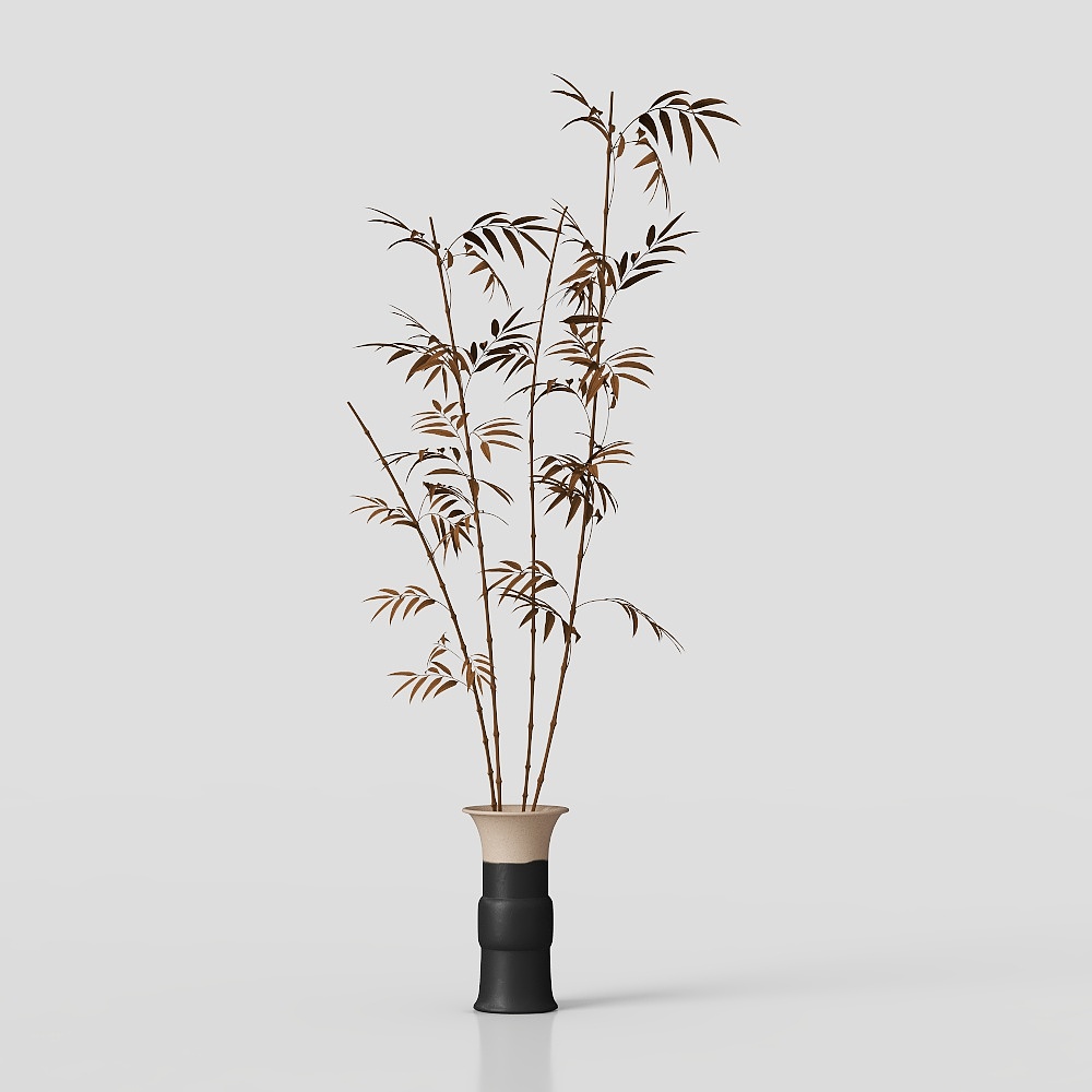 Elegant Bamboo 3D Model – Low-Poly Botanical Accent