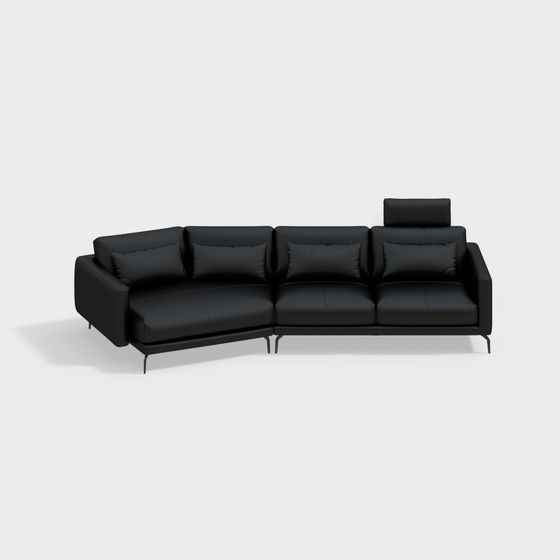 Sophisticated Low-Poly Modern Sofa 3D Model