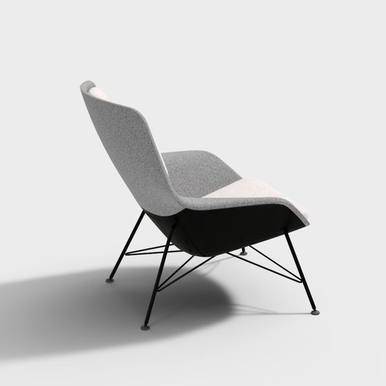 Streamlined Lounge Chair 3D model for Modern Spaces