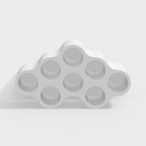 Cloud Shelf Low-Polygon 3D model for Modern Spaces