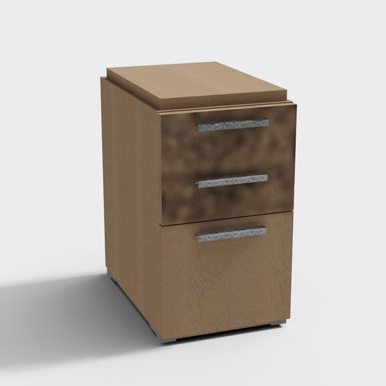Stylish Low-Poly File Cabinet 3D Model