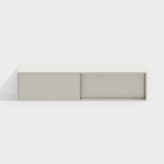Brown Sliding Door Wall Cabinet 3D Model