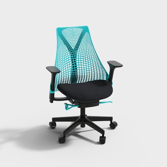 Stylish Low-Polygon Office Chair 3D model