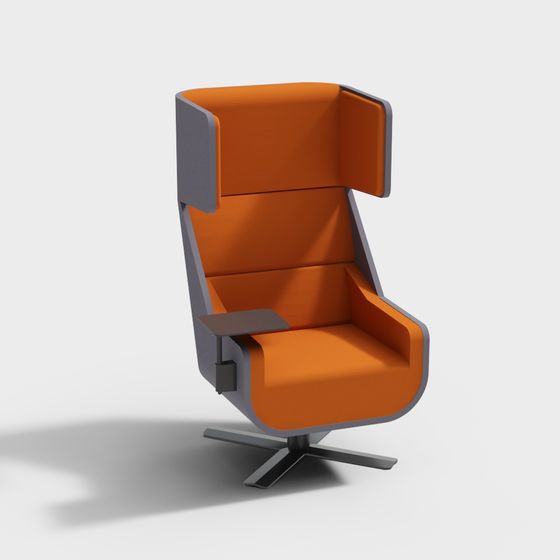 Elegant Orange and Gray 3D Chair Model for Modern Spaces