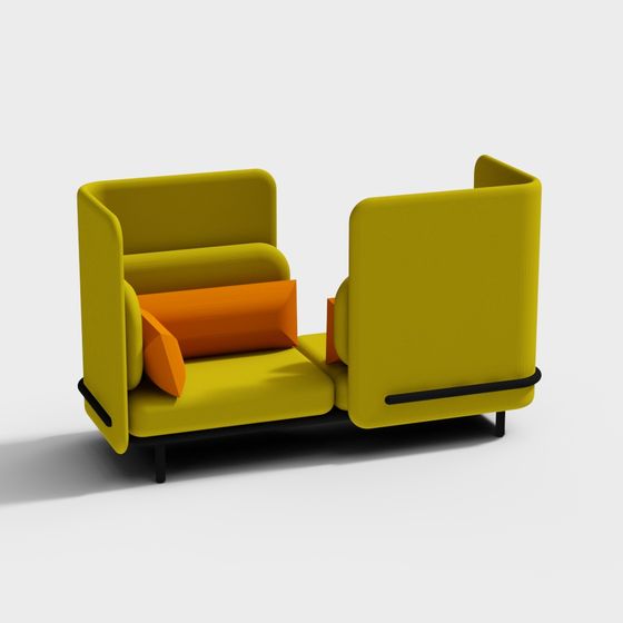Stylish Yellow Sofa Chair 3D Model for Modern Spaces