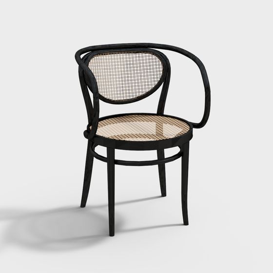 Classic Rattan Chair 3D model with Elegant Design