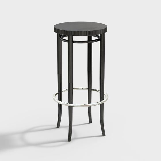 Elegant Low-Poly Bar Stool 3D model