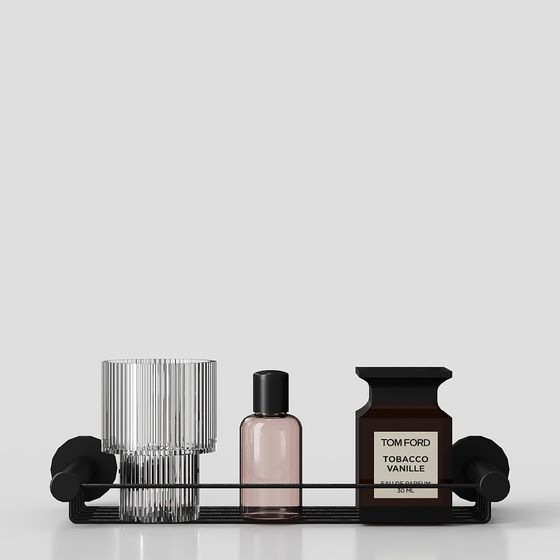 Bathroom Accessories 3D Model in Black