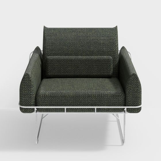 Elegant Green Lounge Chair 3D model for Modern Spaces