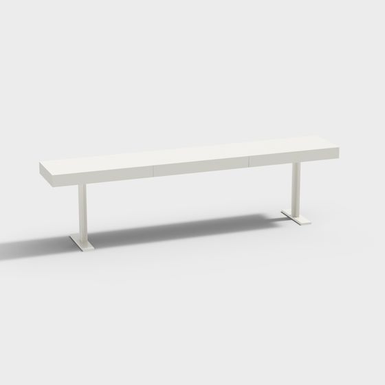 Urban Minimalist Bench 3D model