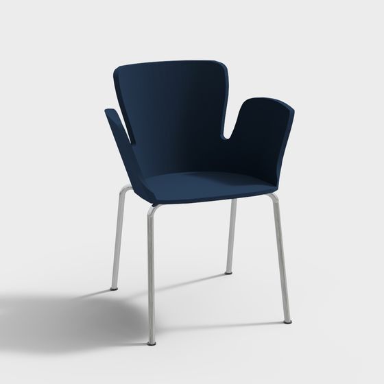 Stylish Streamlined Chair 3D model for Modern Spaces