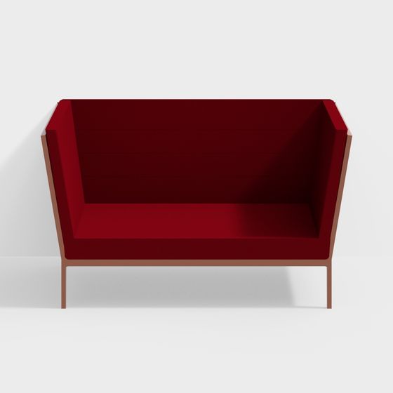 Geometric Red Sofa 3D model for Modern Interiors