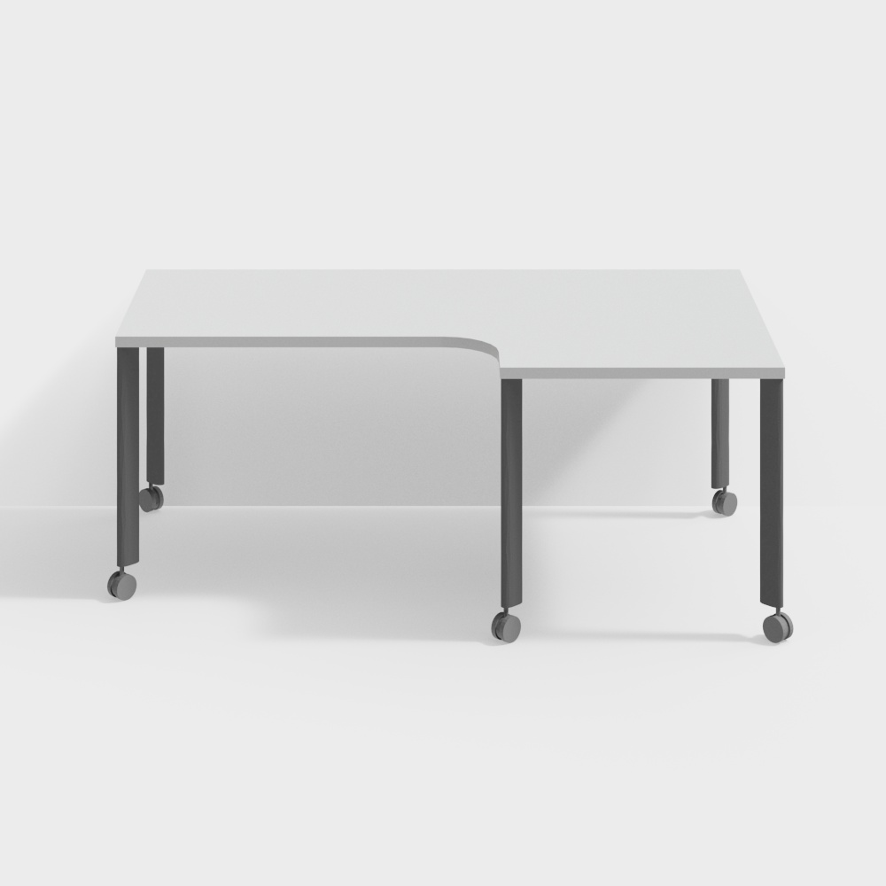 Table Haworth JiveTable avec base pivotante en angle à 90° prolongée